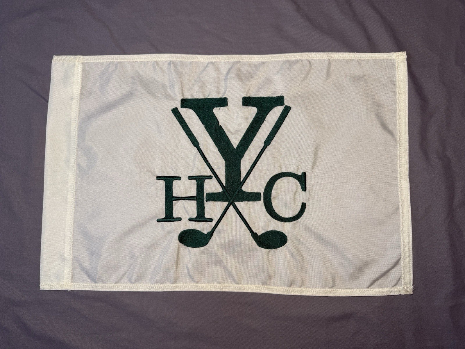 RARE Yeamans Hall Club Golf Pin Flag White YHC TOP 100 ELITE PRIVATE Charleston