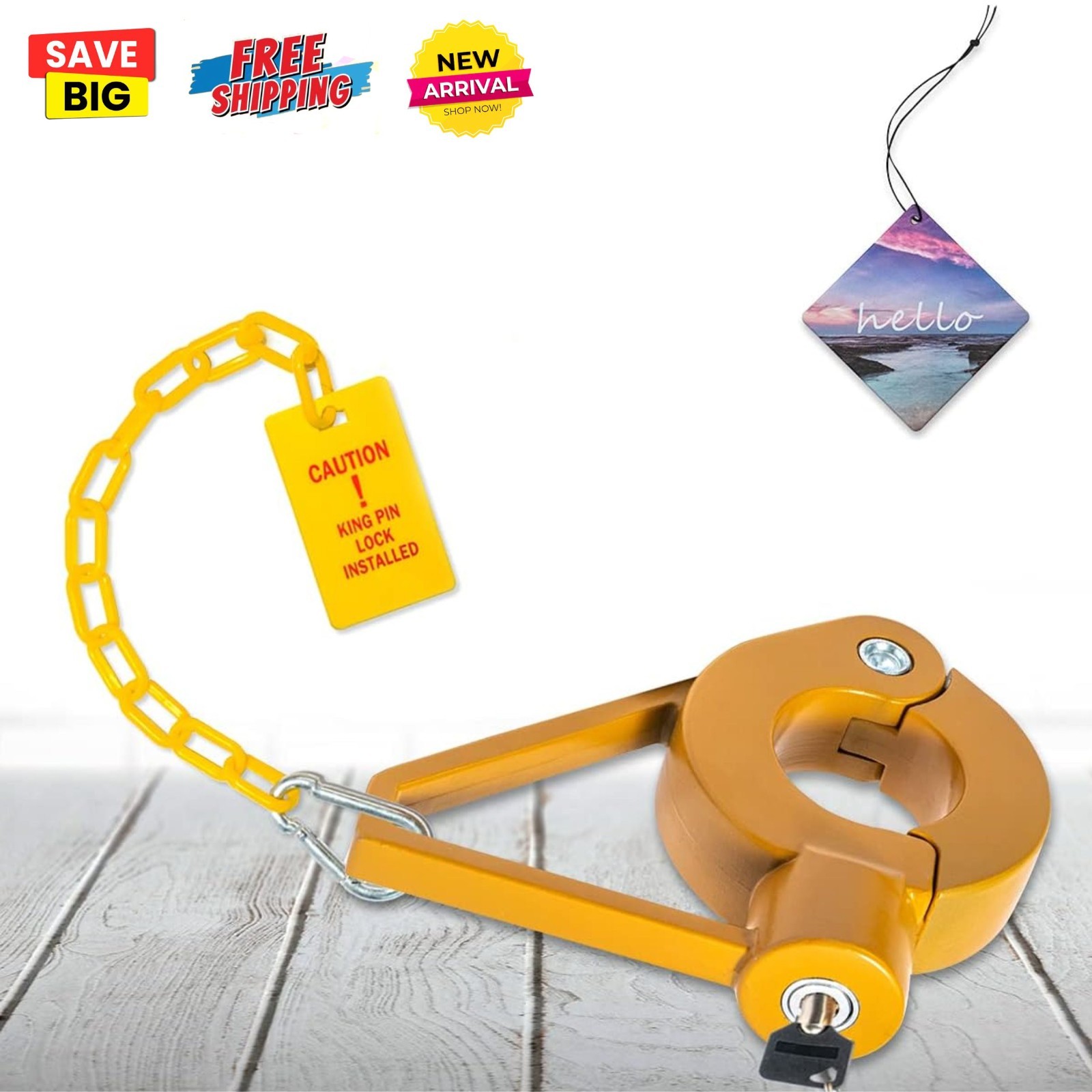 Heavy Duty 5th Wheel Trailer King Pin Lock Anti-Theft Secure/Protect RV Trailer