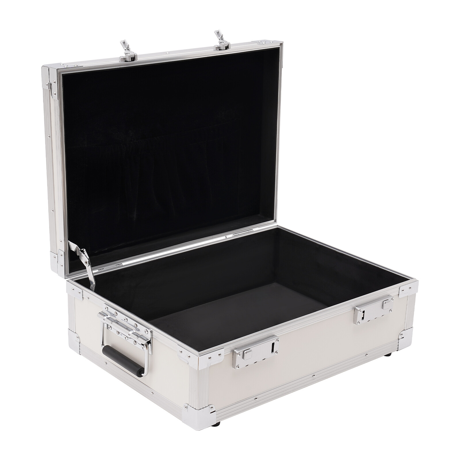 Silver Storage Lock Box Tabletop Lockable Storage Box 46*33*12.5cm Portable Box