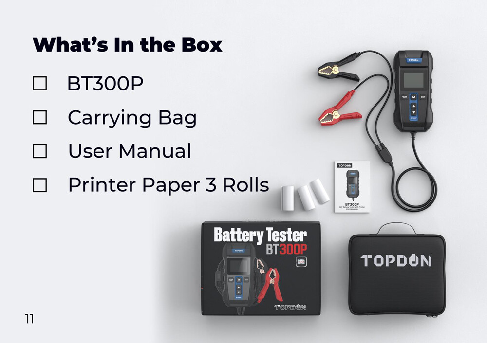 ⭐2026 TOPDON 12V Car Battery Tester Battery Load Analyzer BT300P⭐