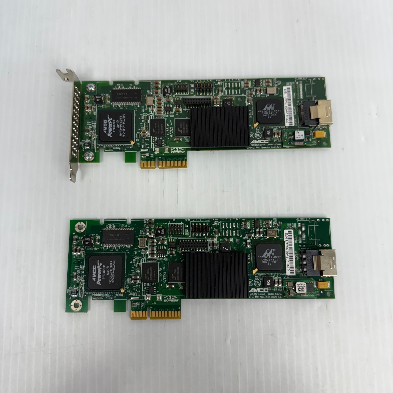 Lot of 2 AMCC 9650SE-4LPML RAID Controller Cards Low Profile