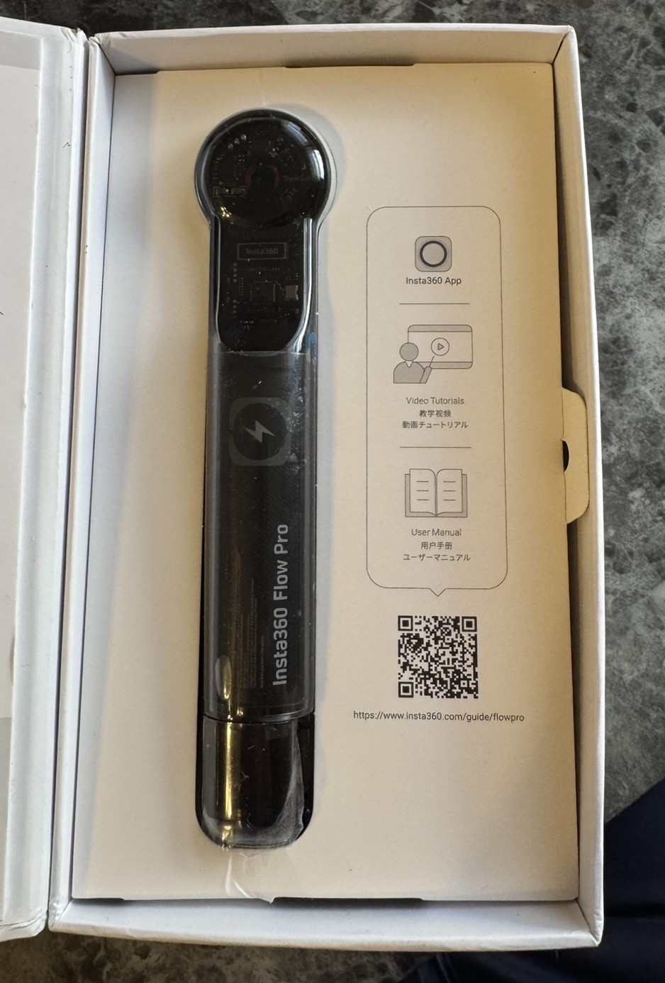 Insta360 Flow Pro AI-Powered Smartphone Gimbal Stabilizer - Stone Grey -PRISTINE