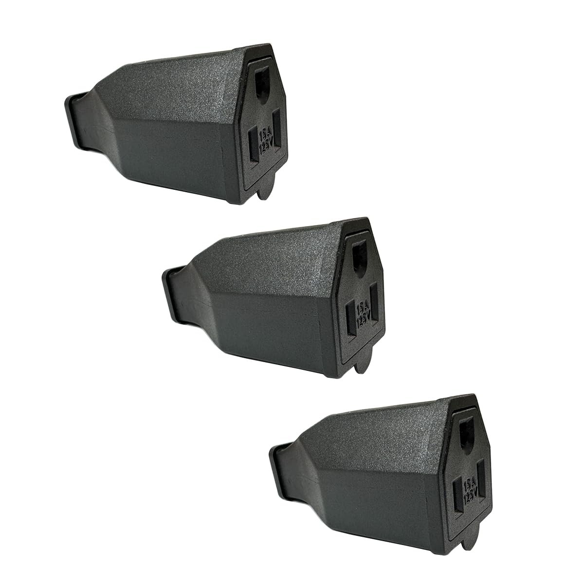 15A 125V Replacement Female Plug 3 Prong (3-Pack) - Heavy Duty Extension Cord...