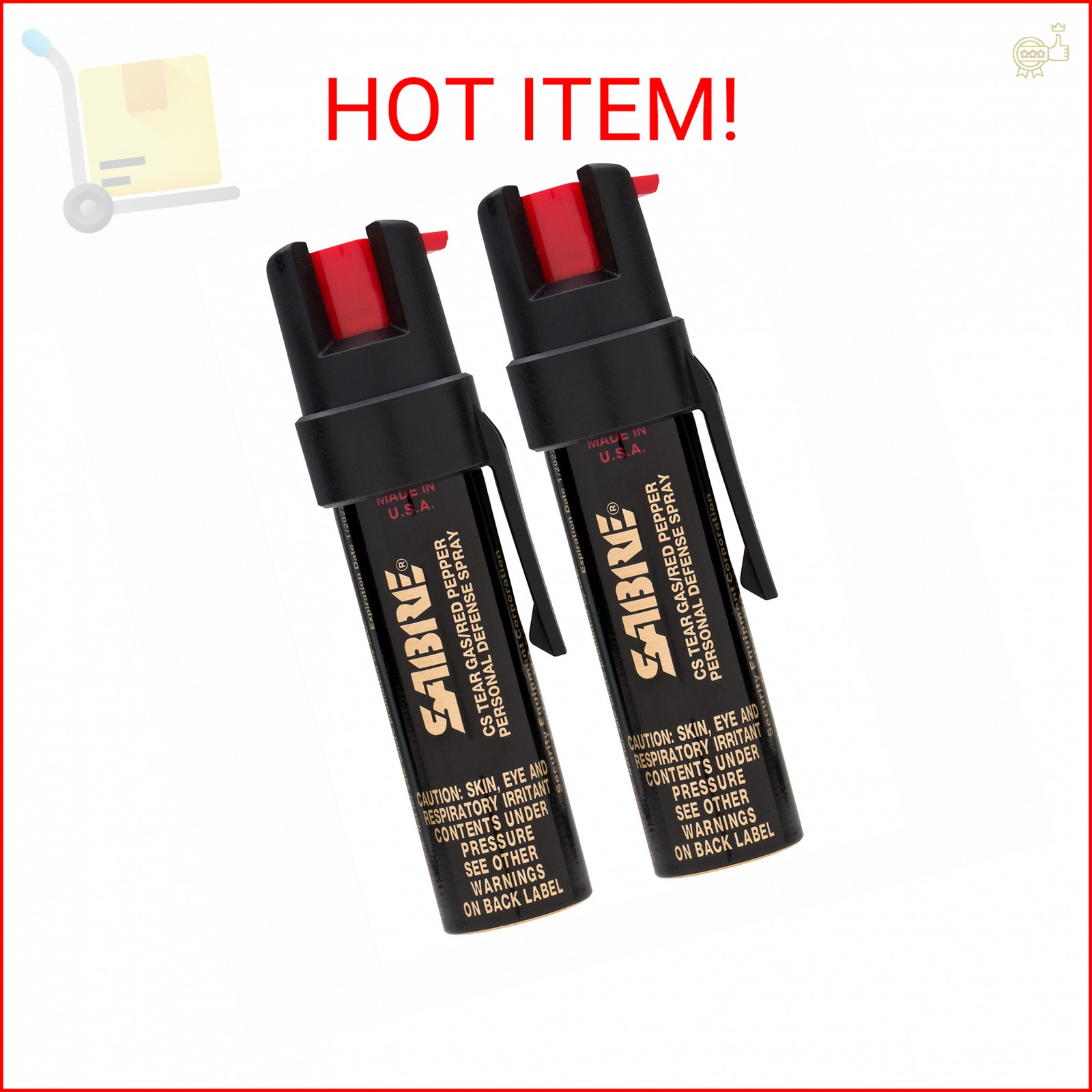 SABRE 3-in-1 Compact Defense Spray – Pepper Spray, Tear Gas & UV Dye, Max Police