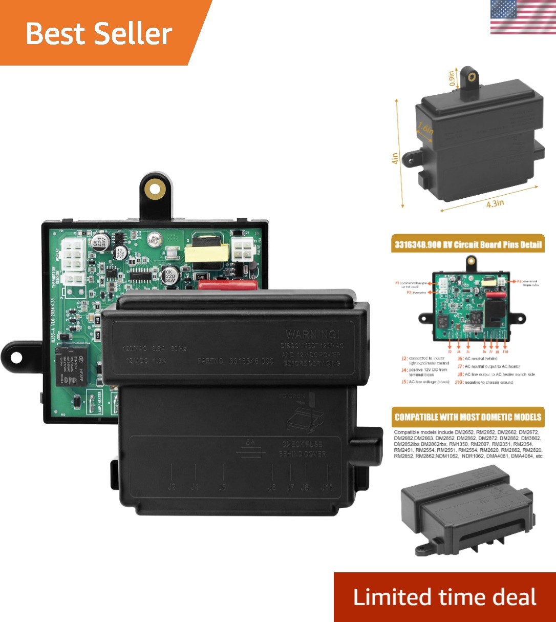 RV Refrigerator Circuit Board with Re-Ignitor – Fits Dometic Models Effortlessly