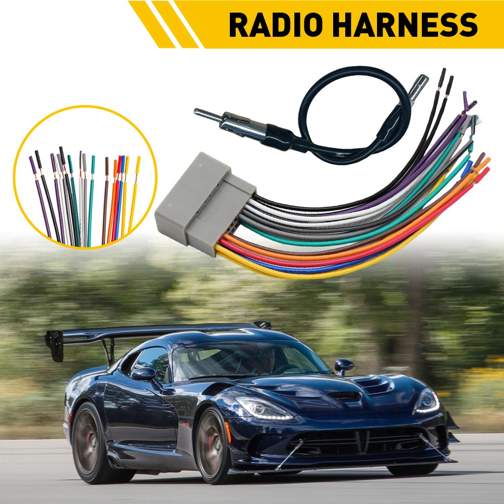 For Chrysler Dodge Jeep Mitsubishi Aftermarket Radio Harness & Antenna Adapter