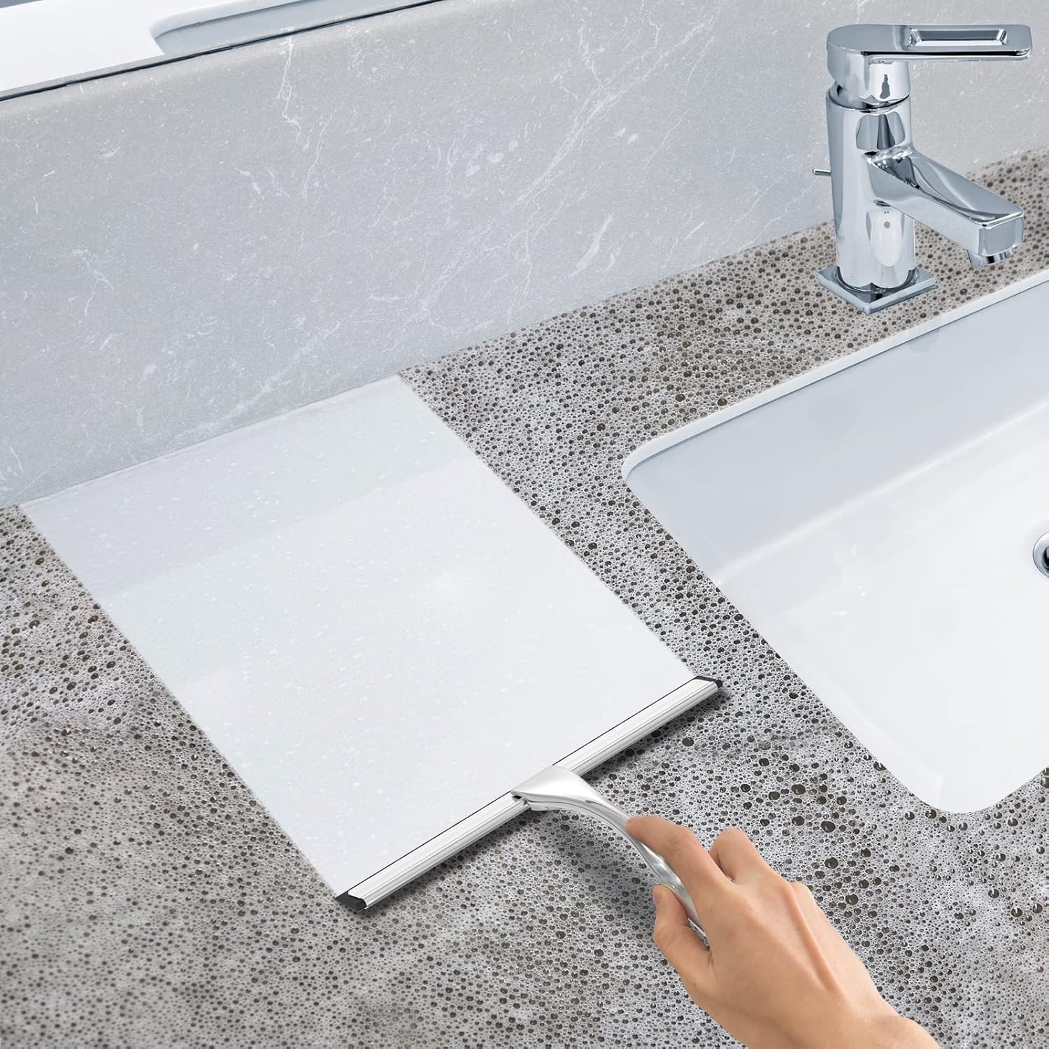 10 Inch Silver Stainless Steel Shower Squeegee