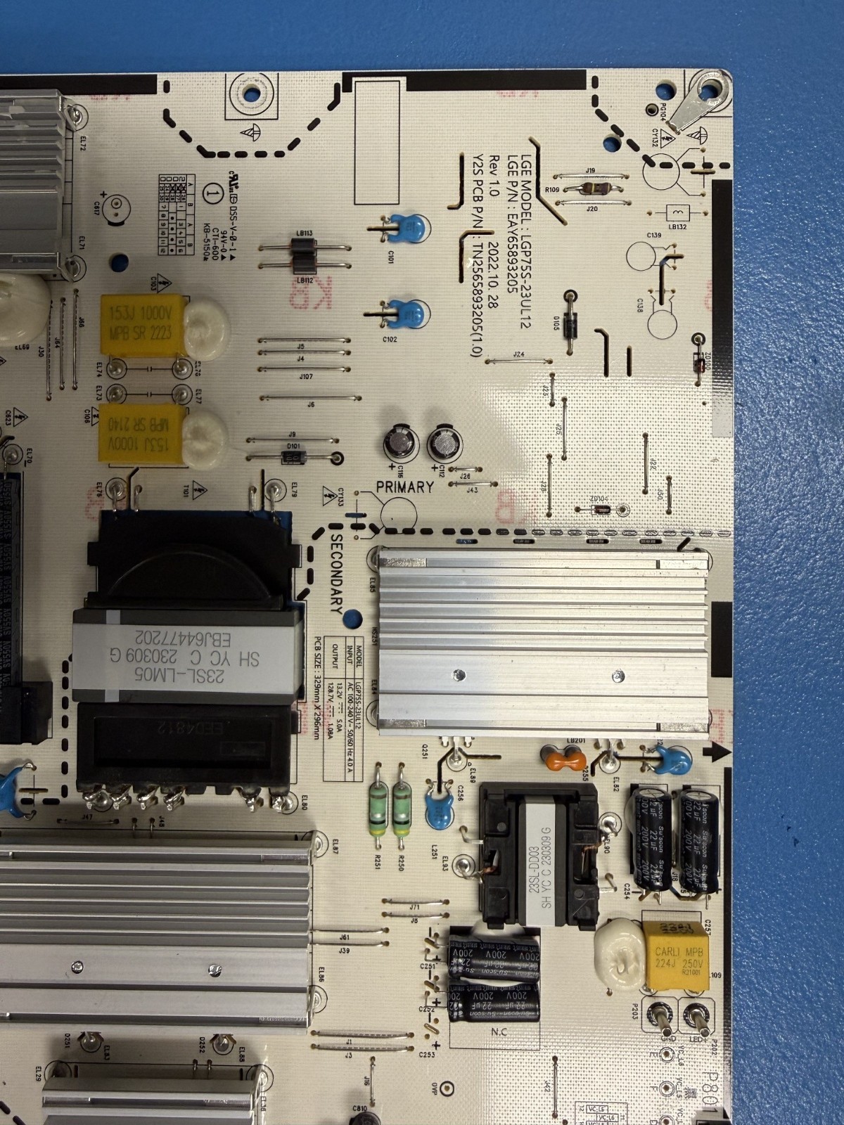 EAY65893205 LG Power Supply that works with 75QNED80URA, 75UR9000PUA, 75QNED80AR