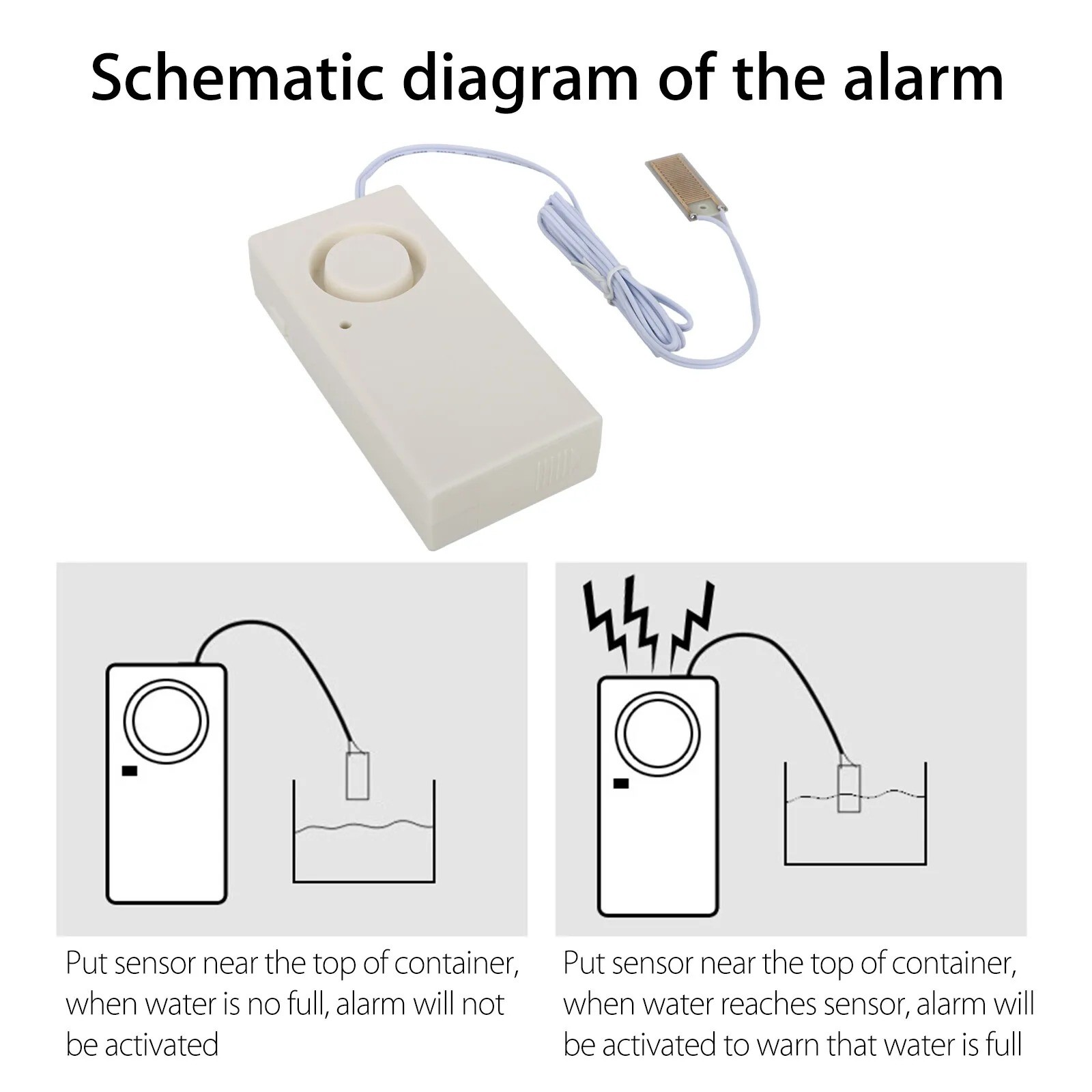 New Low-Cost Water Leak Alarm Flood Level Overflow Detector Sensor Security