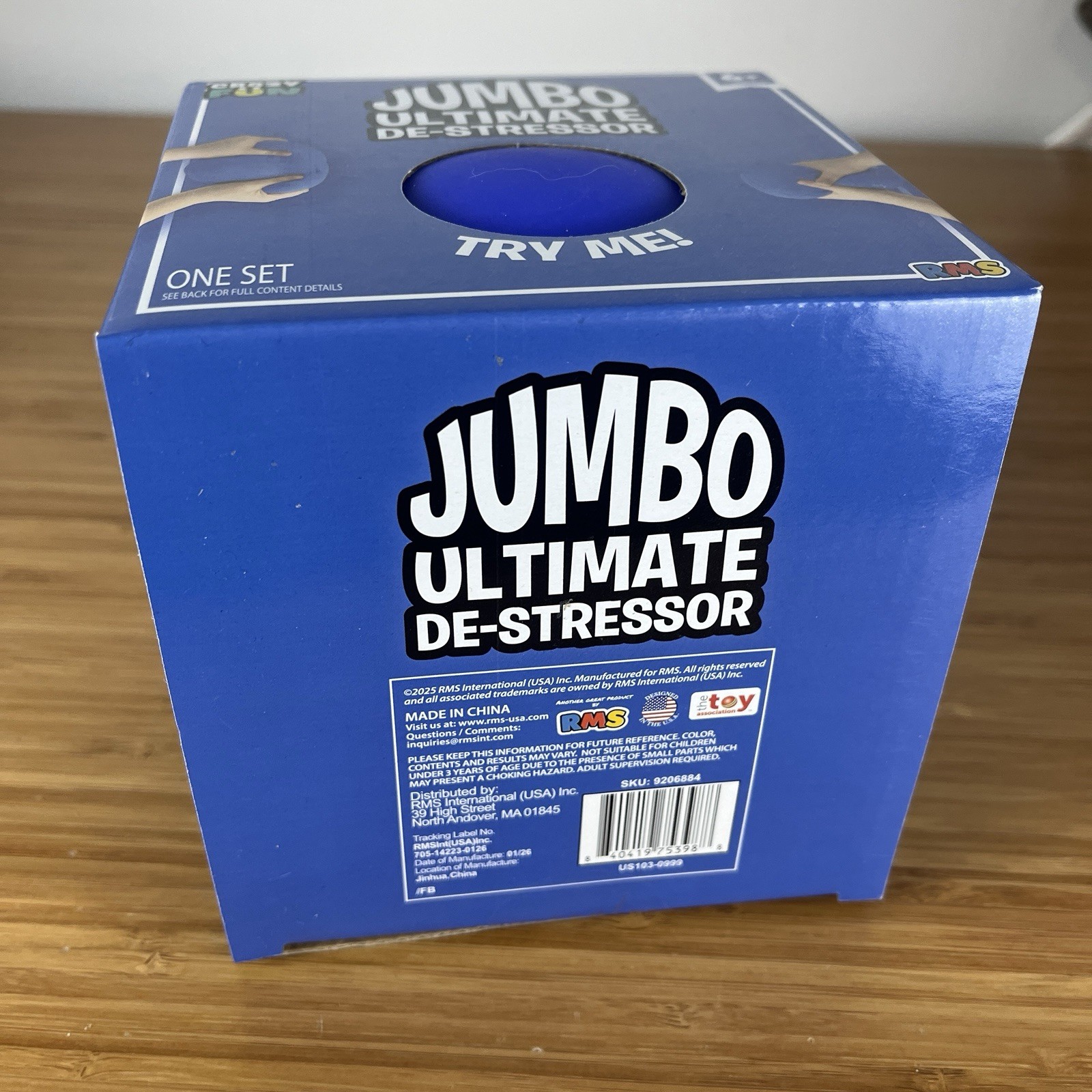 Crazy Fun Jumbo Ultimate De-Stressor Stretchable Squishable Squeeze Ball Blue