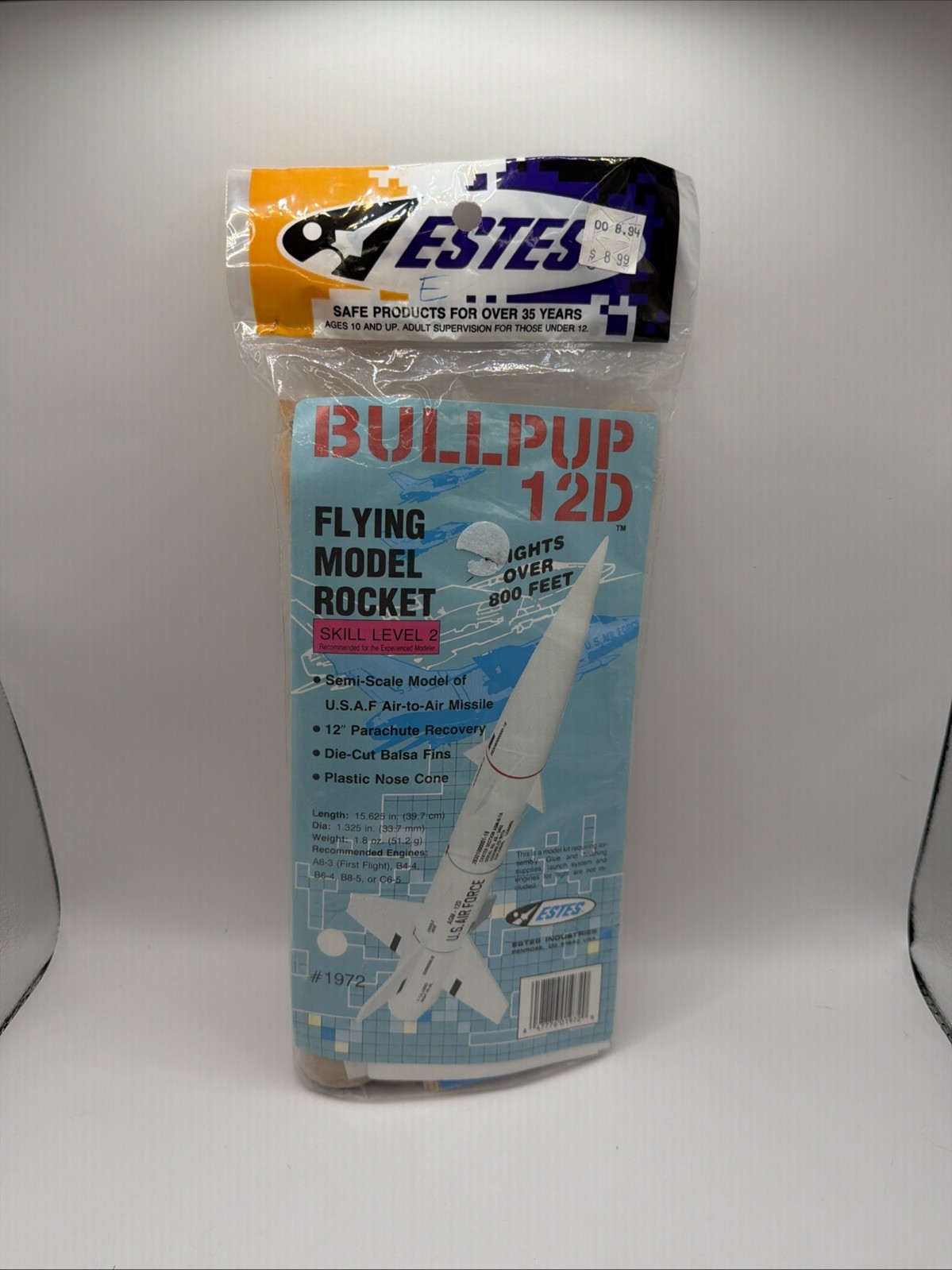 Estes Flying Model Rocket Bullpup 12D Skill Level 2 #1972 - NEW