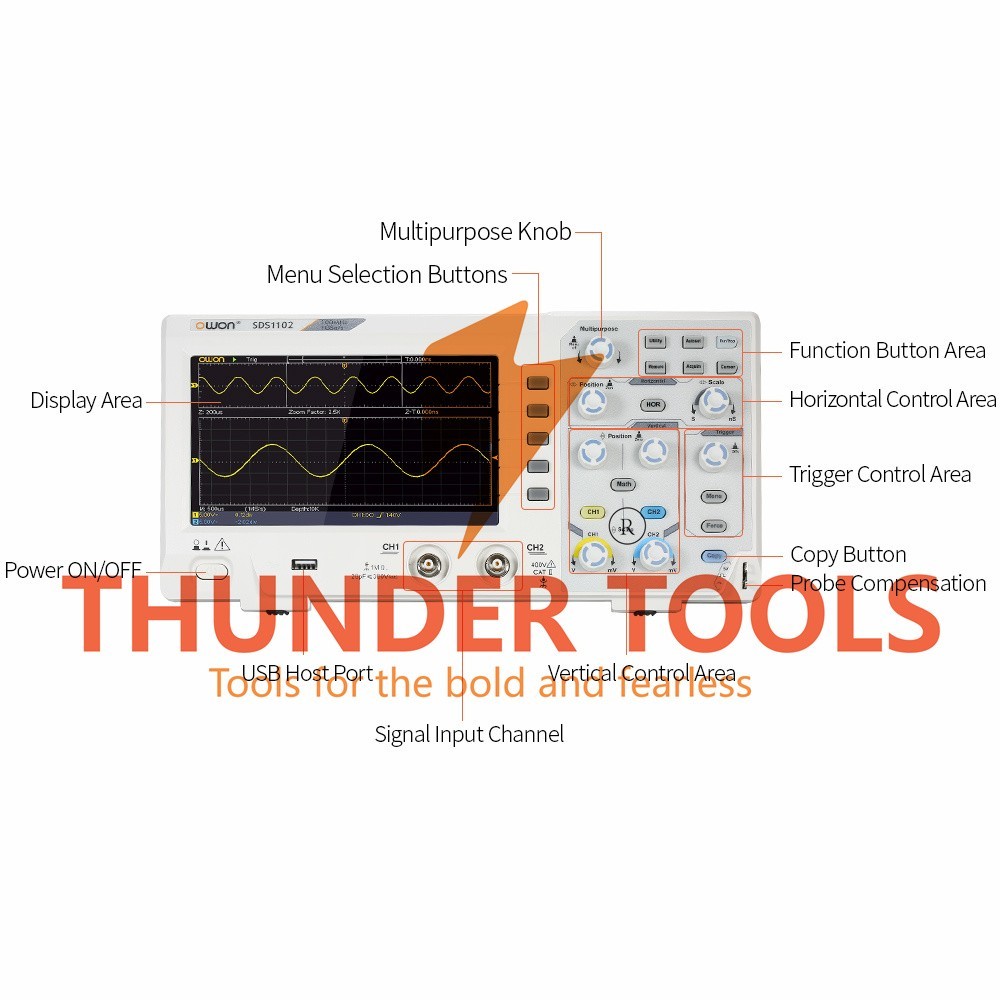 Thunder Tools Owon SDS1202 Oscilloscope Oscillometer Digital Storage