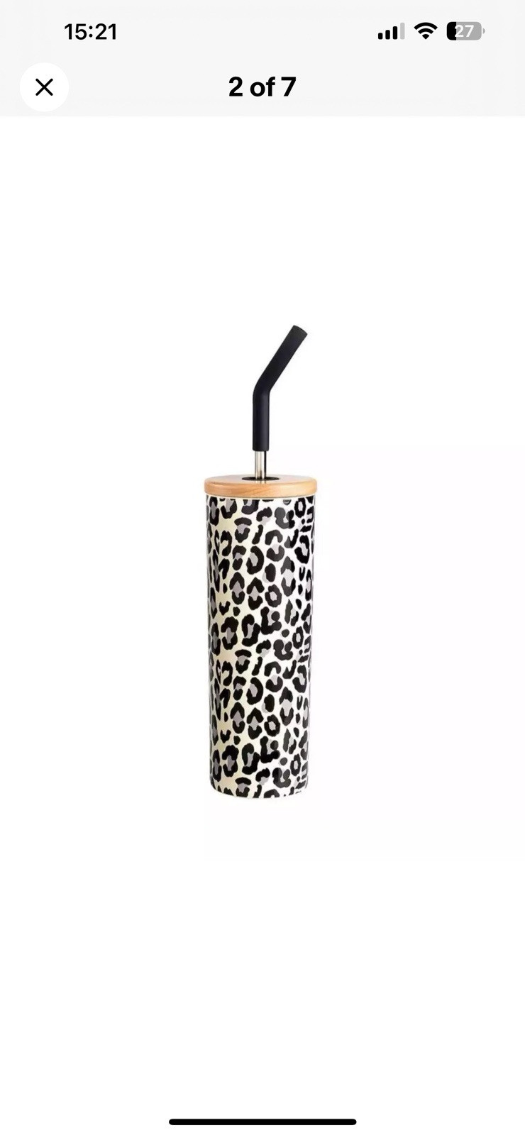 24 Oz Tumbler Members Mark Stainless Steel Animal Print New
