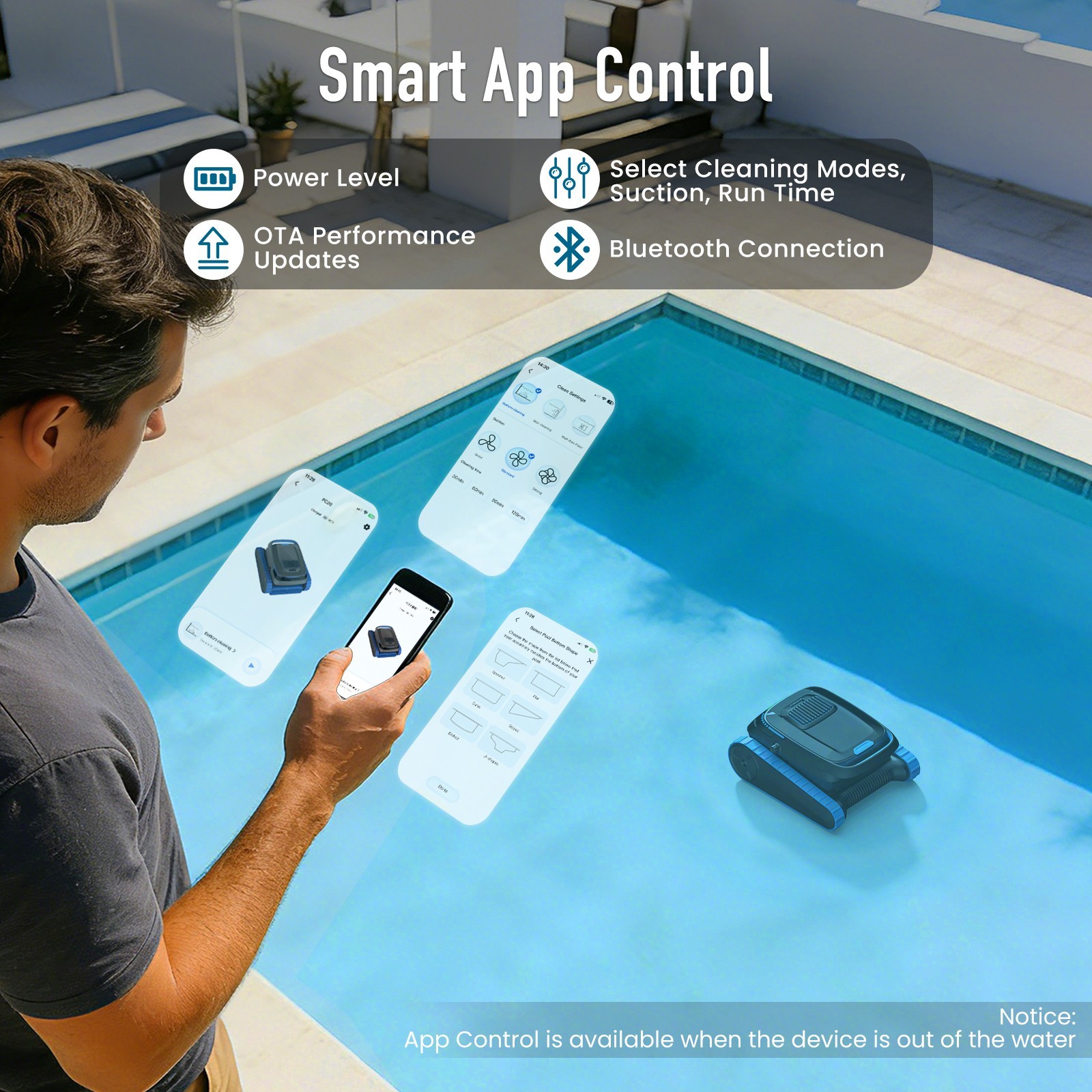 AIRROBO CP40 Automatic Robot Pool Cleaner Robotic Vacuum Inground Pool Smart APP