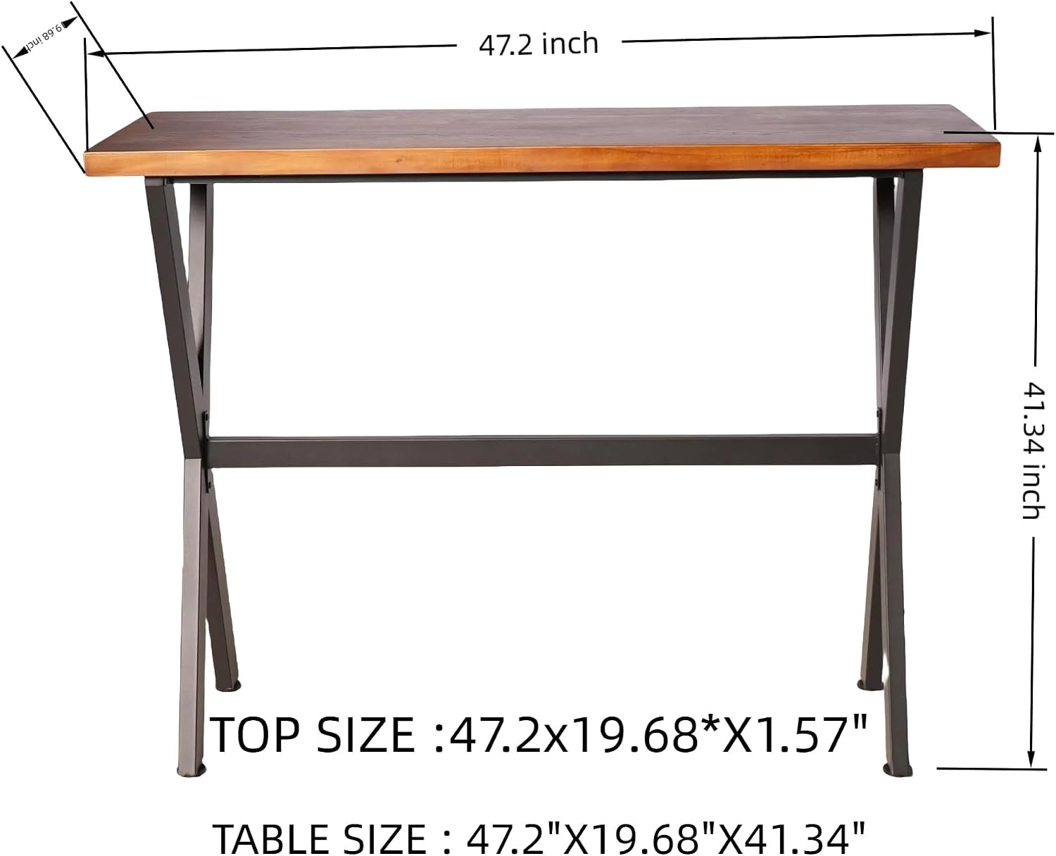 Industrial Console Table, 41.3" High Bar Table for Kitchen, Living Room, Coffee