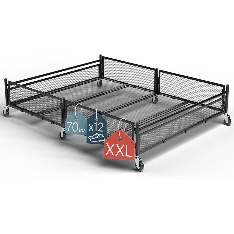 XXL Storage Bin Heavy Duty Frame W/ Wheels Versatile Organization Solution New