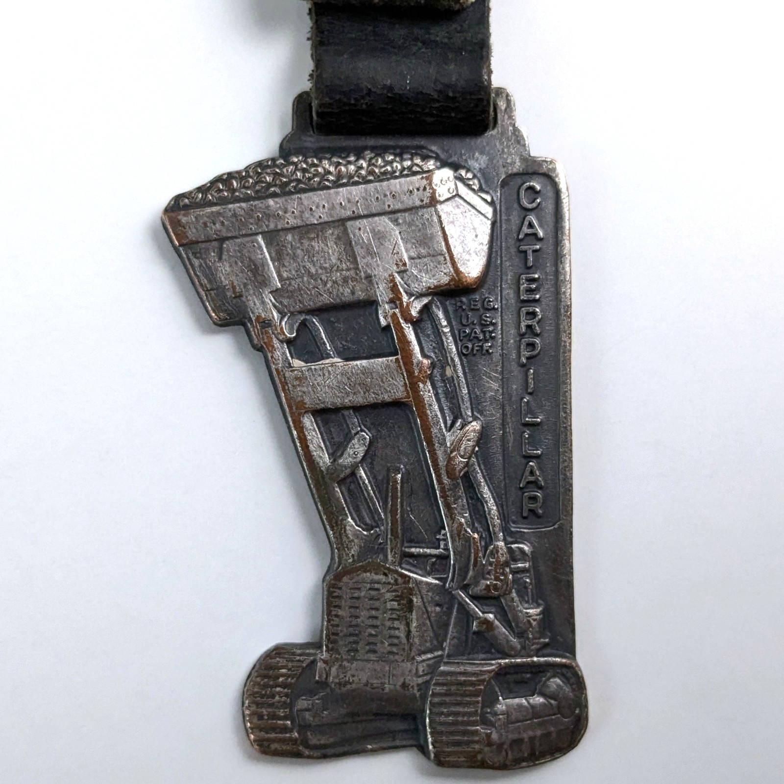 Vintage Caterpillar Watch Fob Dozer Bulldozer Foley Machinery Company Brass
