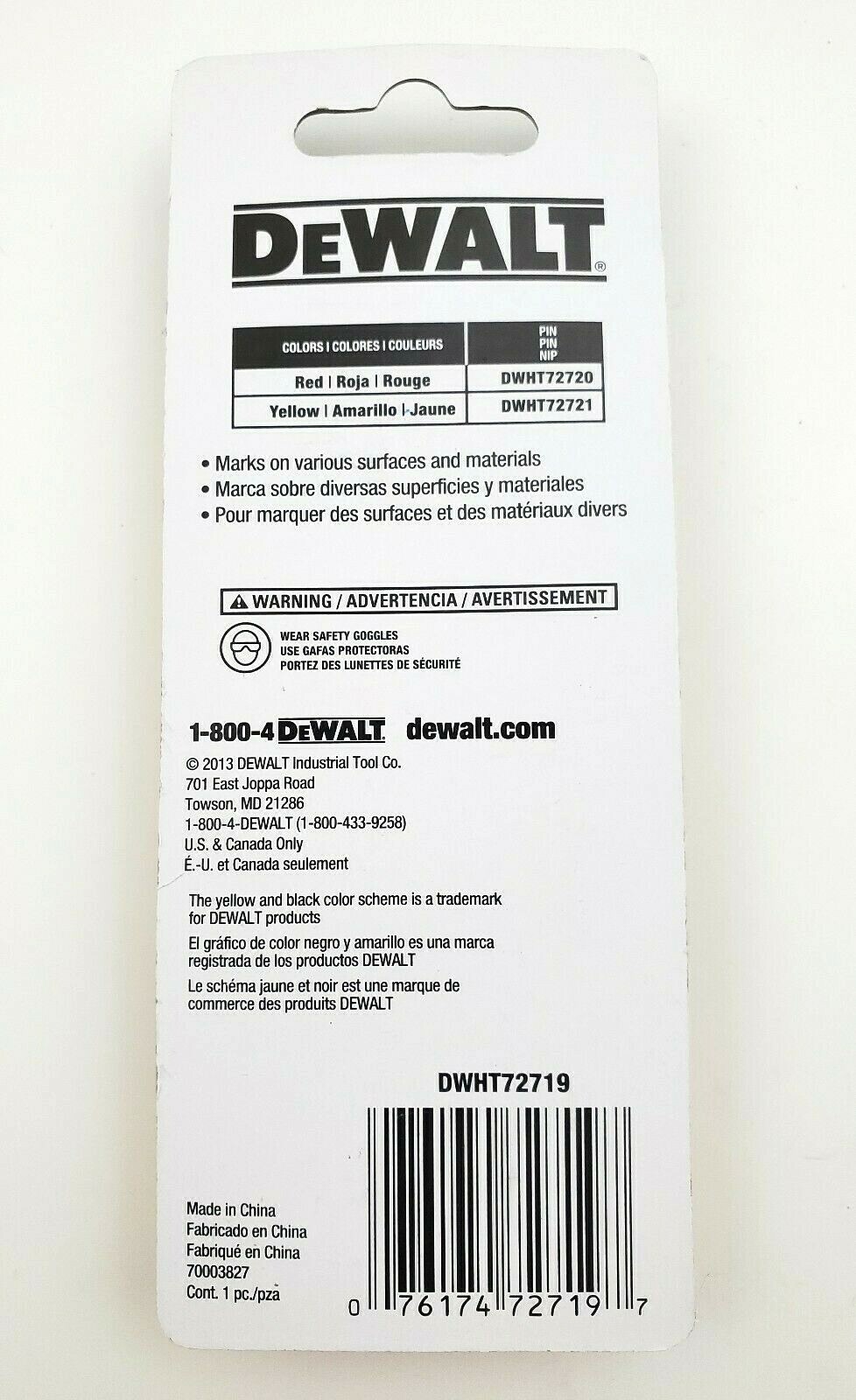 Lot of 5 Packs of 2 Dewalt DWHT72719 Blue Lumber Crayons