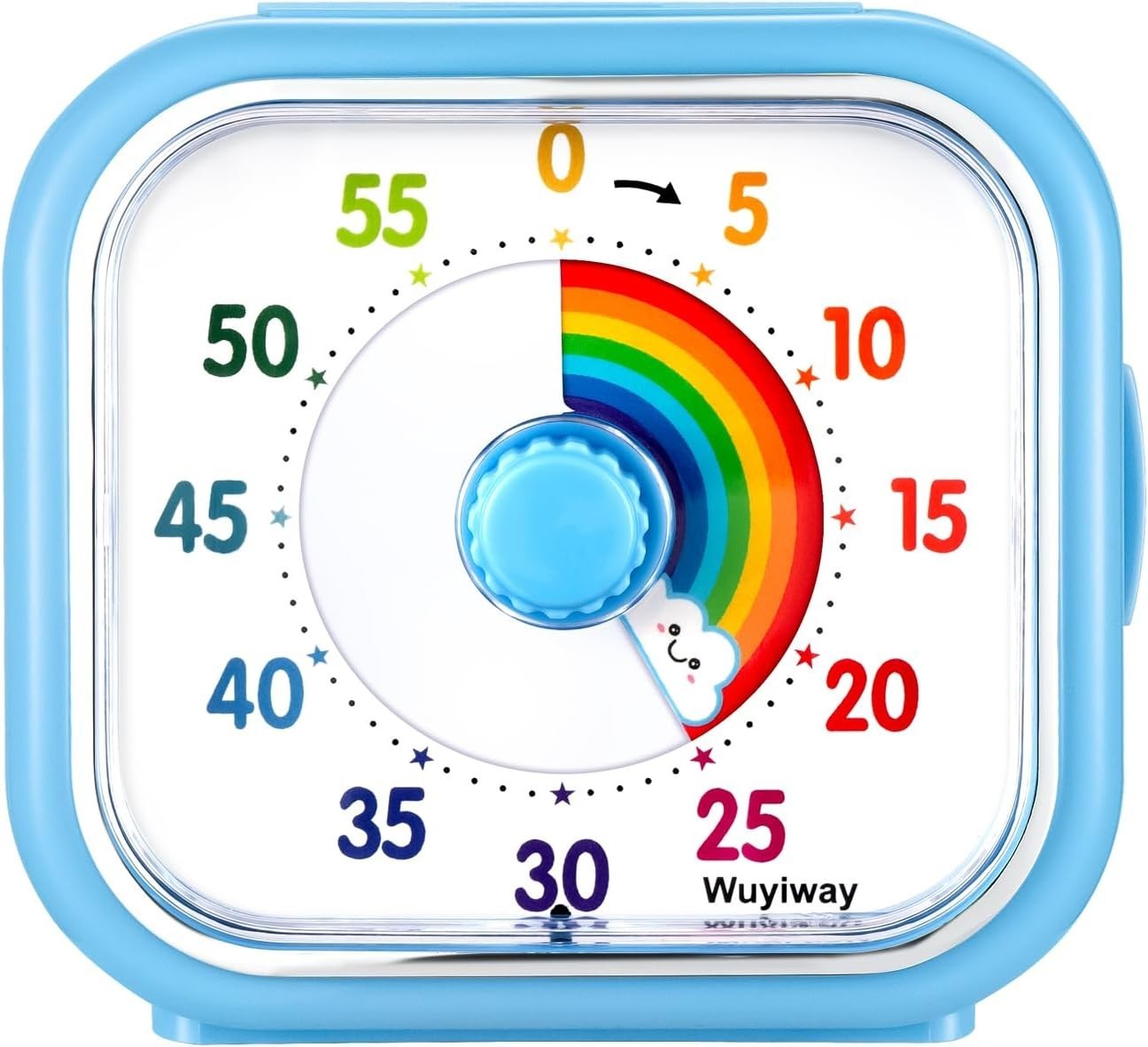 Rainbow Visual Timer for Kids, 60 Minute Silent Countdown Clock with Color Disk