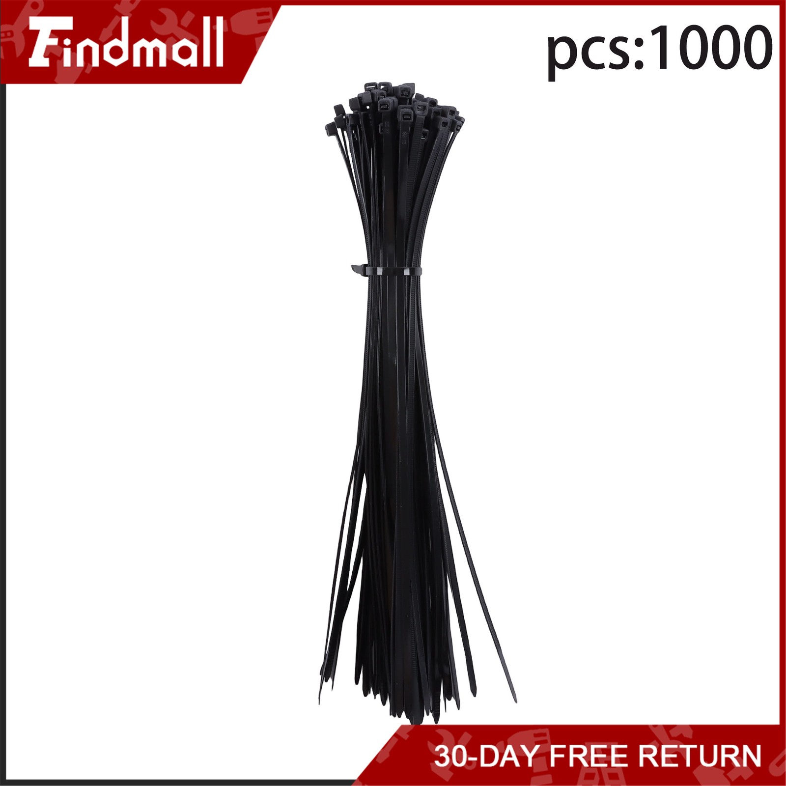 Findmall Zip Ties 14" Uv Resistant 50lb Tensile Strength Cable Ties 1000pcs