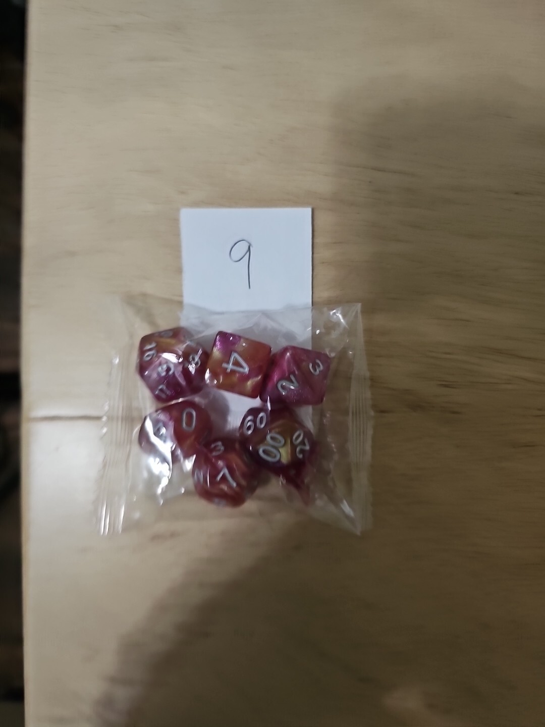 7pcs Polyhedral Dice Set - Assorted Colors - D4 through D20 - DnD