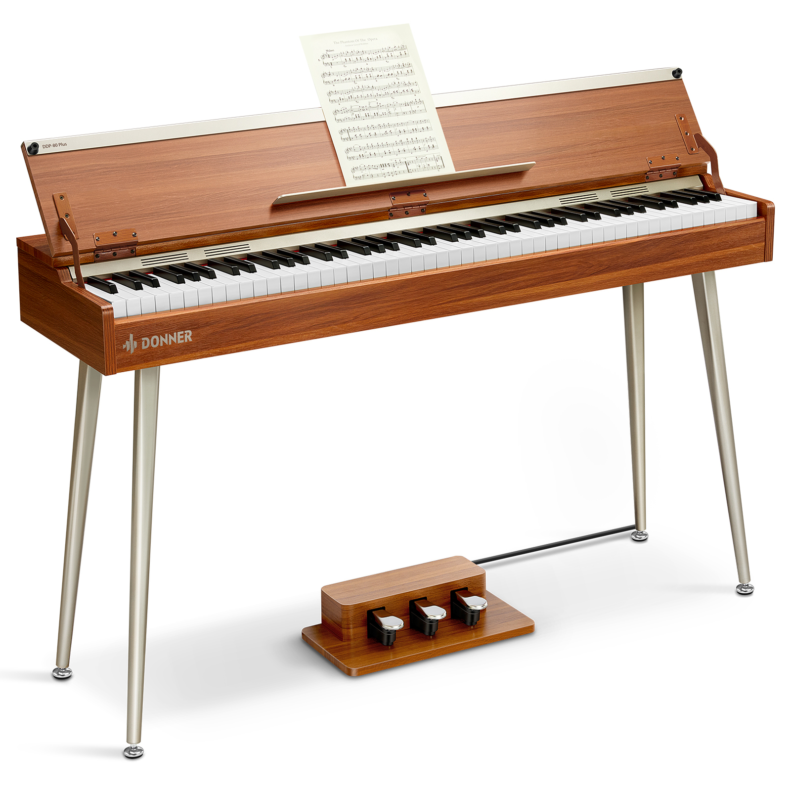 Donner DDP-80 PLUS Digital Piano Keyboard Graded Hammer Action 88 Key With Cover