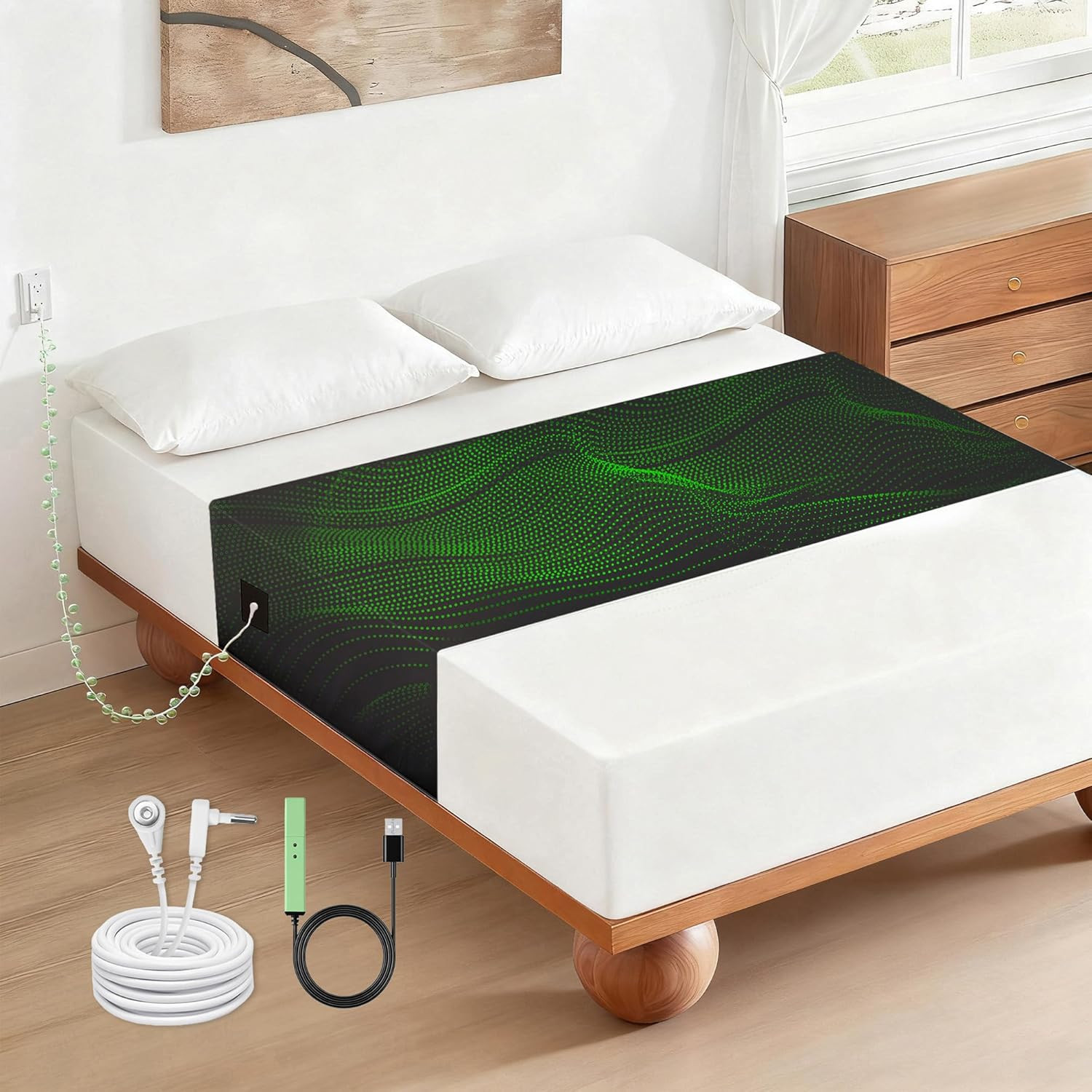 Grounding Sheets, Grounding Mat for Bed 90% Cotton+10% Pure Silver Fiber Grounde