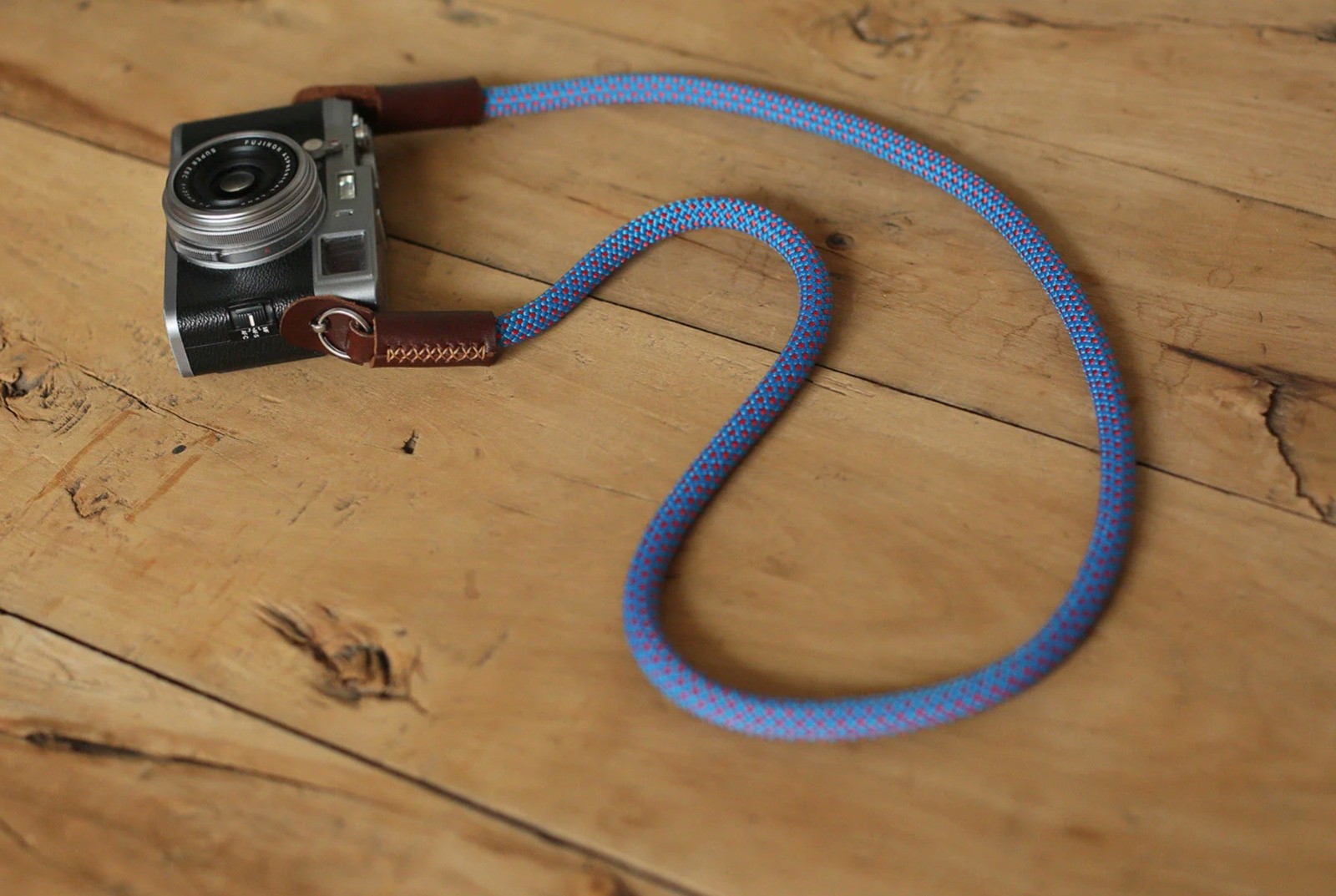 Blue & Red Handmade Rope Camera Strap