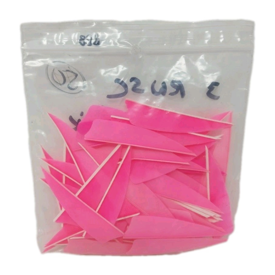 50 Count Archery Arrow Feathers 3" Right Wing Shield: Pink
