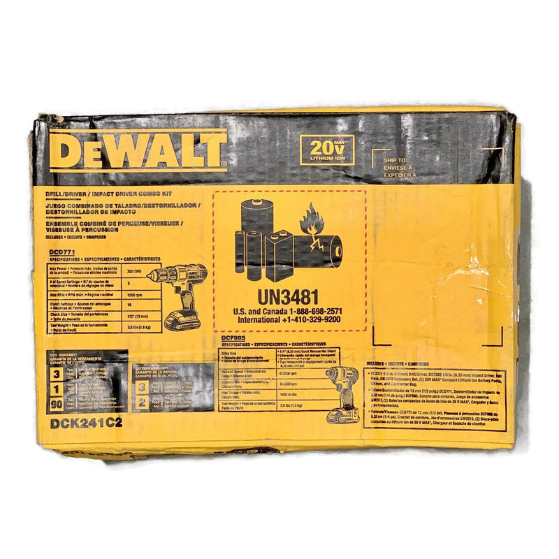 DEWALT DCK241C2 20V MAX Compact Drill/Driver and Impact Driver Kit