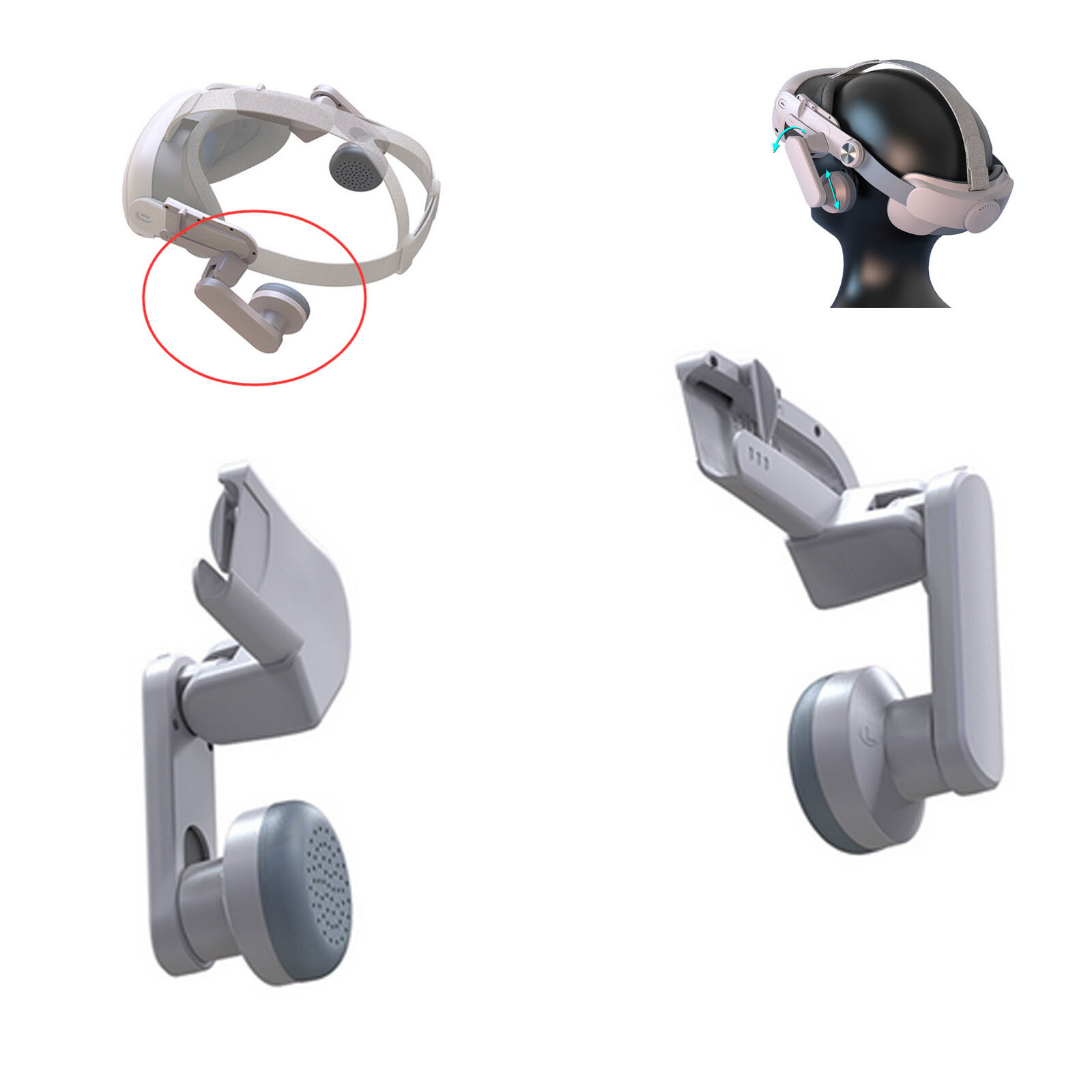 Replace Adjustable Channel Earmuffs Headwear VR Headset Accessories for Quest3