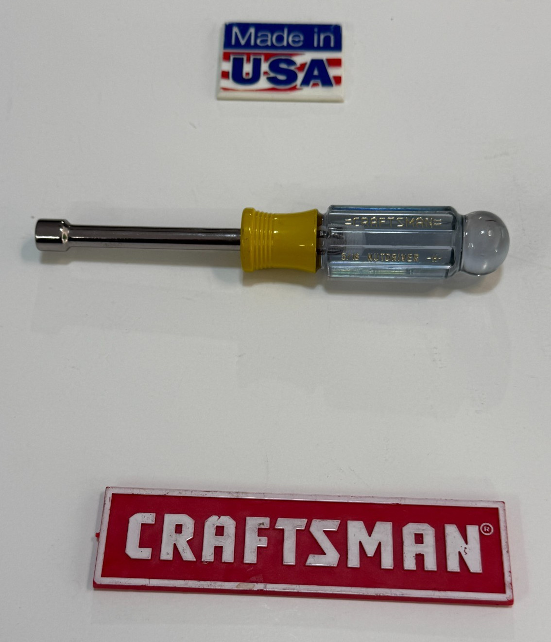 Vintage Craftsman 5/16” Nut Driver -H- No. 41972 Yellow Made in USA
