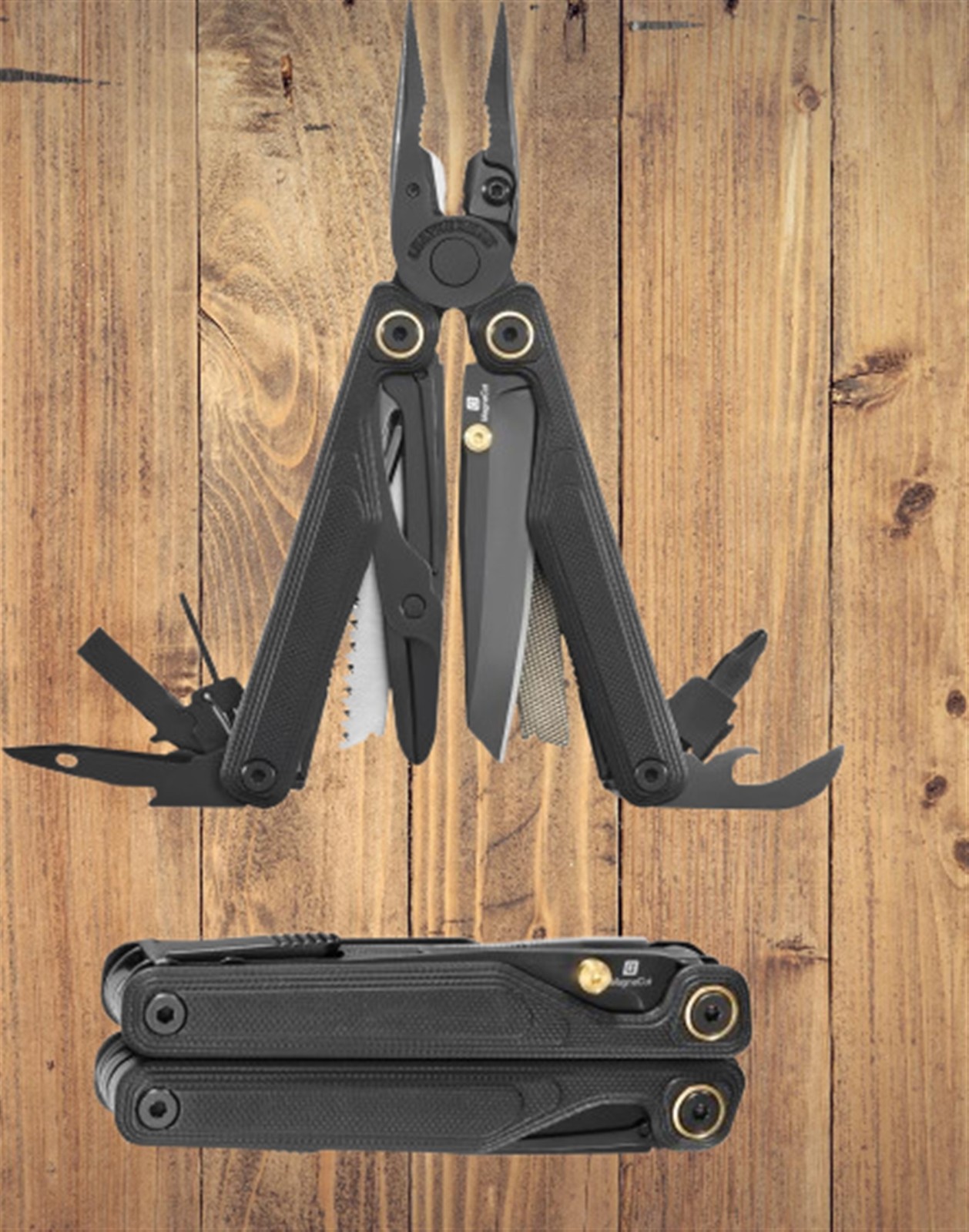 Leatherman Wave Alpha Obsidian Multipurpose Pliers (16 Uses) with Total Knife Black