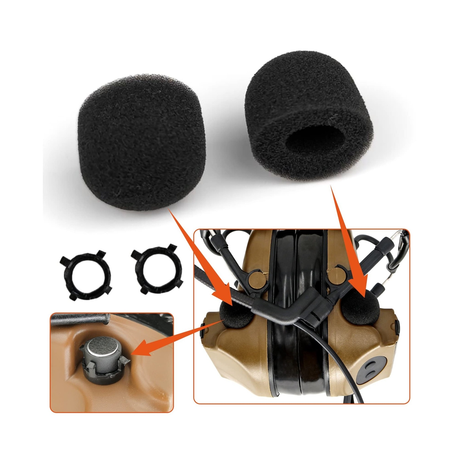 Tactical Headset with ARC Rail Adapter Hearing Protection, Replacement Cover ...