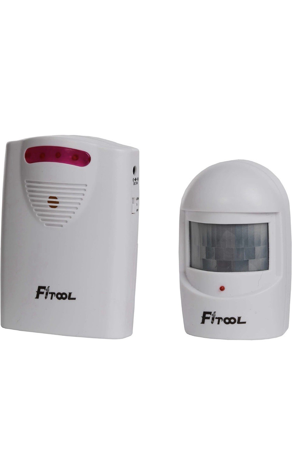 Fitool Wireless Driveway Alarm PIR Motion Sensor Waterproof IP44 White Receiver