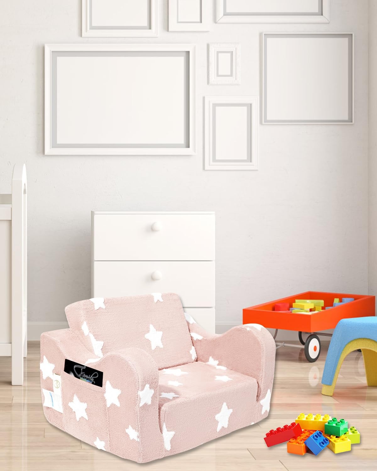 Couch, Couch for Fold Out, 2-in-1 Convertible Kid Sofa to Lounger Bed for Gir...