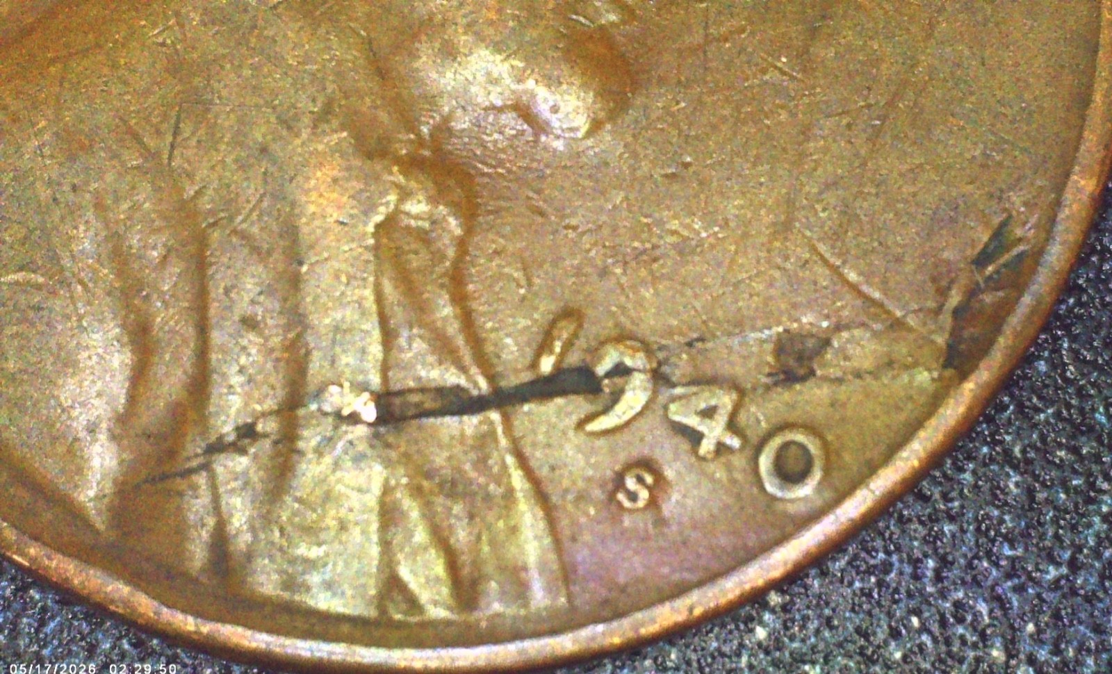 1940 S obv. delamination (B18)