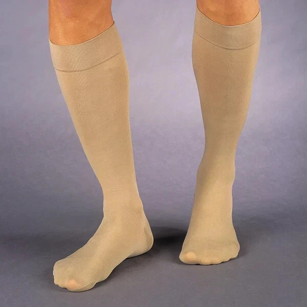 2 Pairs AW Beige Compression Stockings Closed Toe Knee High XXL Firm 20-30mmHg