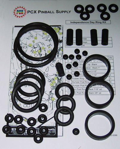 1996 Sega Independence Day Pinball Machine Rubber Ring Kit
