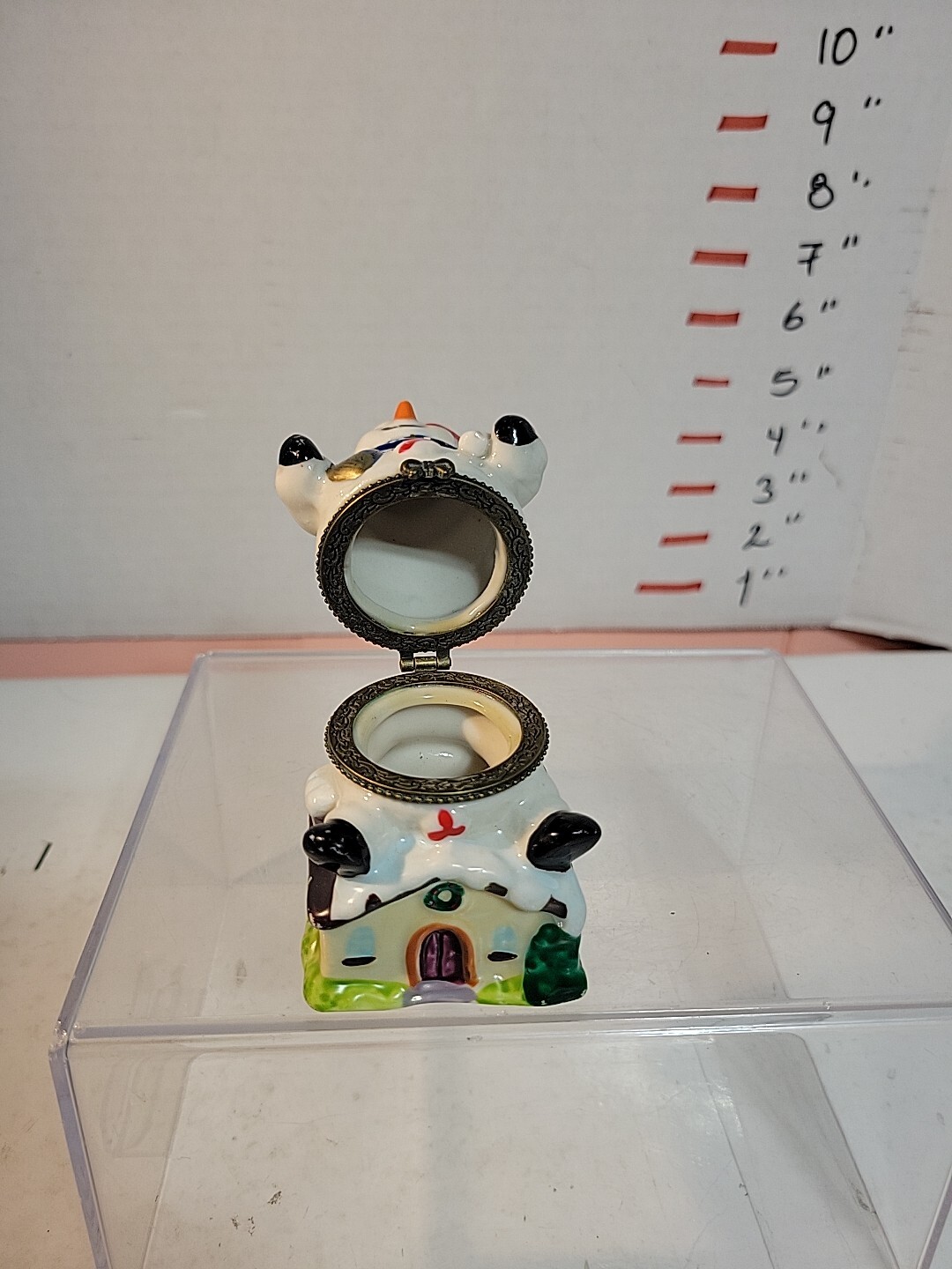Ceramic Snowman Trinket Box