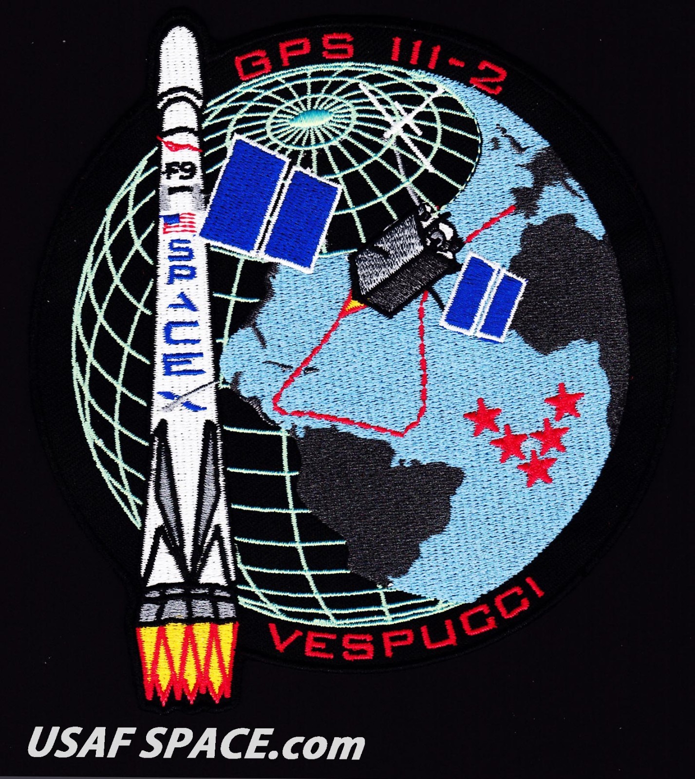 GPS III-2 SPACEX FALCON 9 - 5 SLS ORIGINAL USAF DOD SATELLITE Launch PATCH