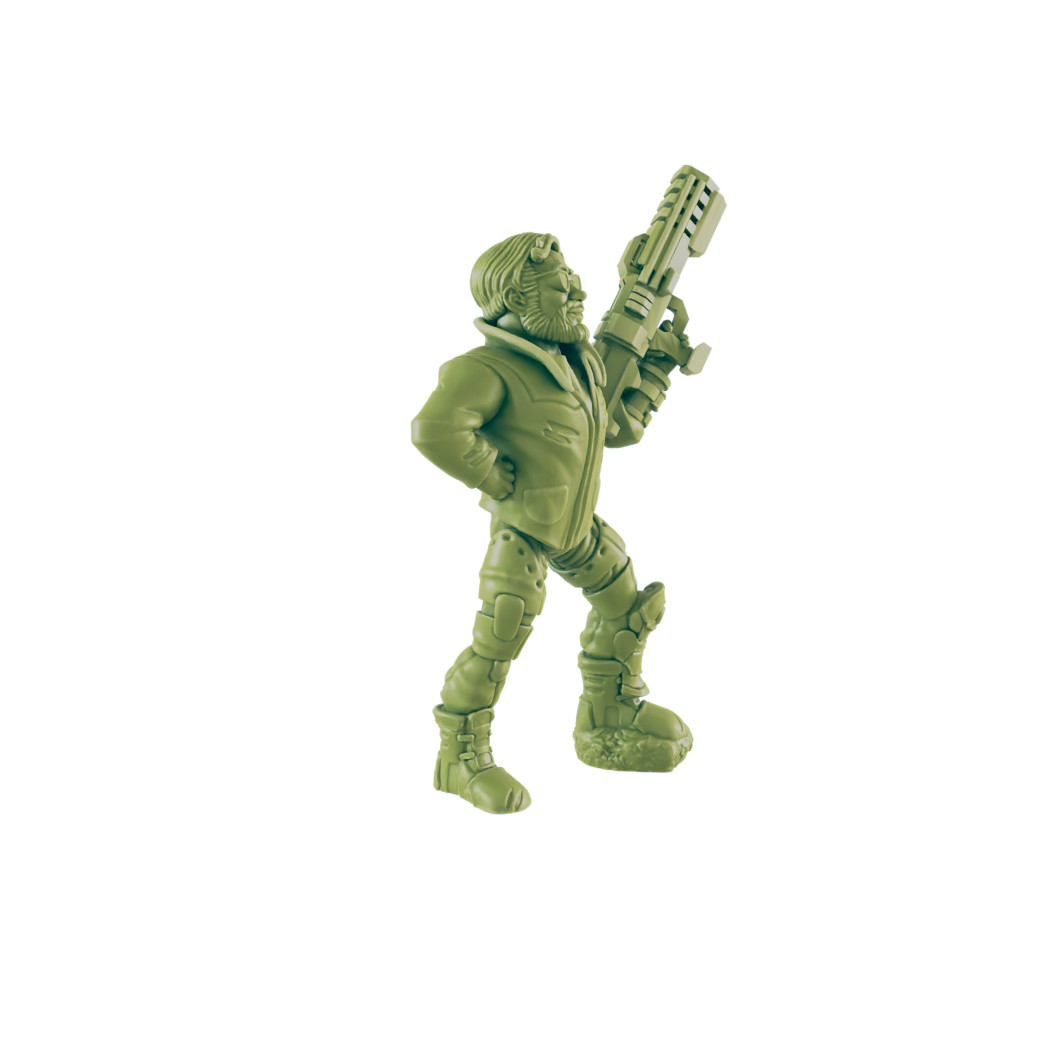 Male Vault Dweller - Beyond the Badlands - Mini - EC3D - Cyber Punk - SciFi RPG