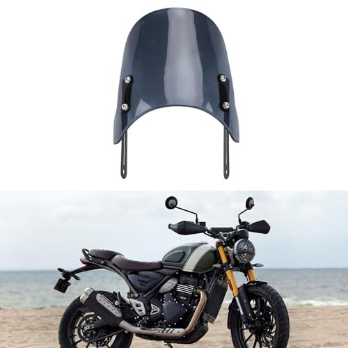 Motorcycle Windshield, Motorcycle Front Windshield Windscreen for Grey