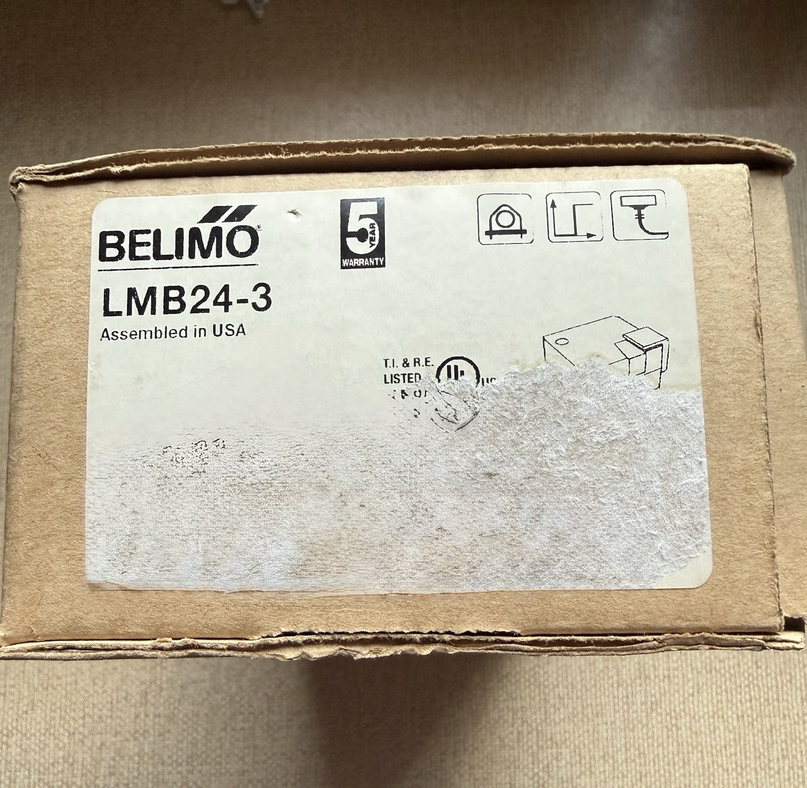 New Belimo LMB24-3 Non-Spring Return Damper Actuator 24V 45 in-lb