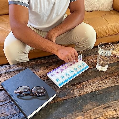 Ezy Dose Push Button (7-Day) Pill Case, Medicine Planner, Vitamin Orga