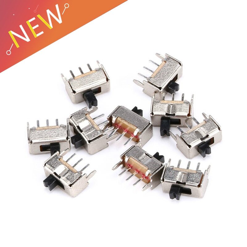 40PCS SS12D07 Mini Vertical Slide Switch 1P2T 3 Pin Toggle Switch SMD PCB DPDT