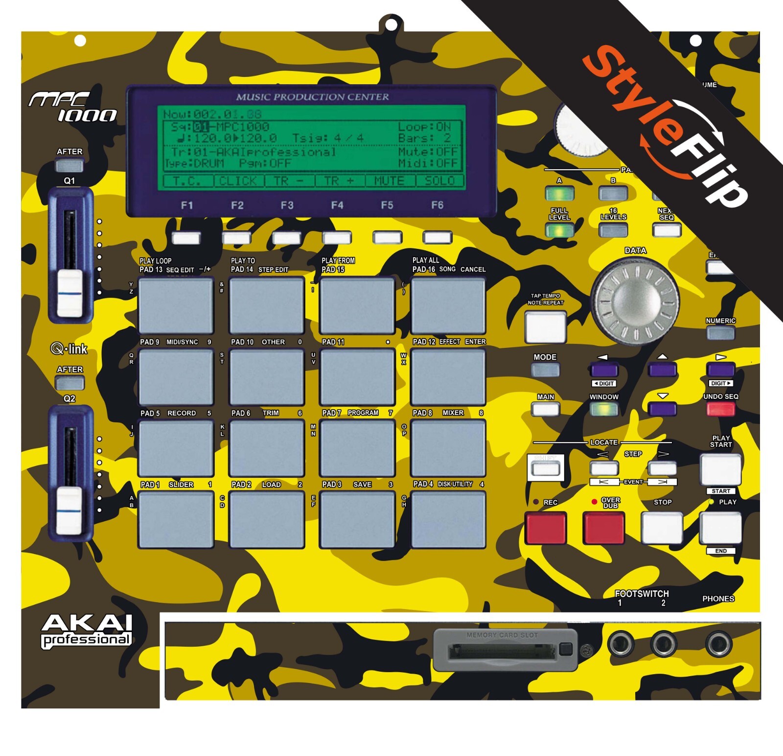 Akai MPC 1000 Skin | Camo Yellow | Protective Decal | StyleFlip Skins