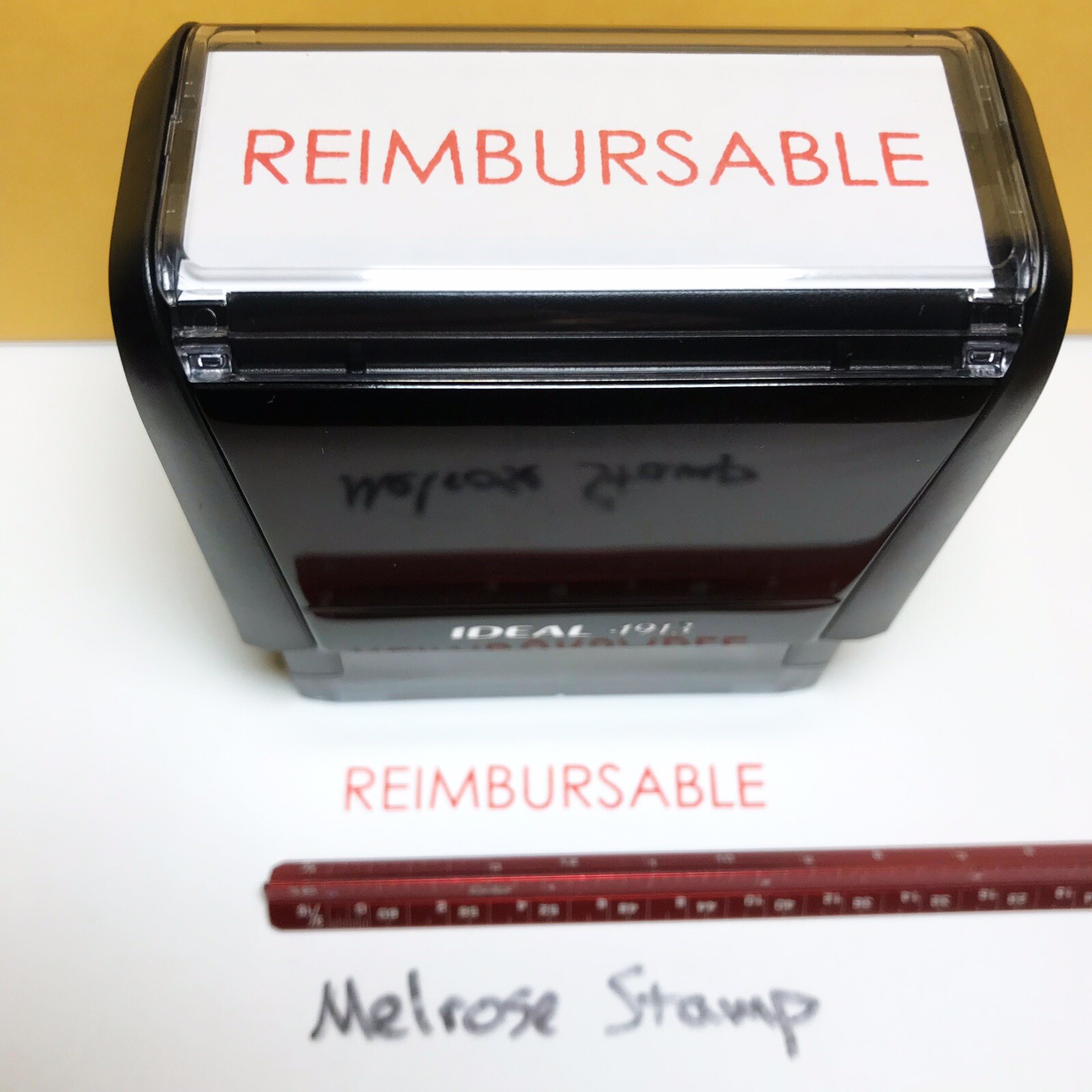 Reimbursable Rubber Stamp Red Ink Self Inking Ideal 4913