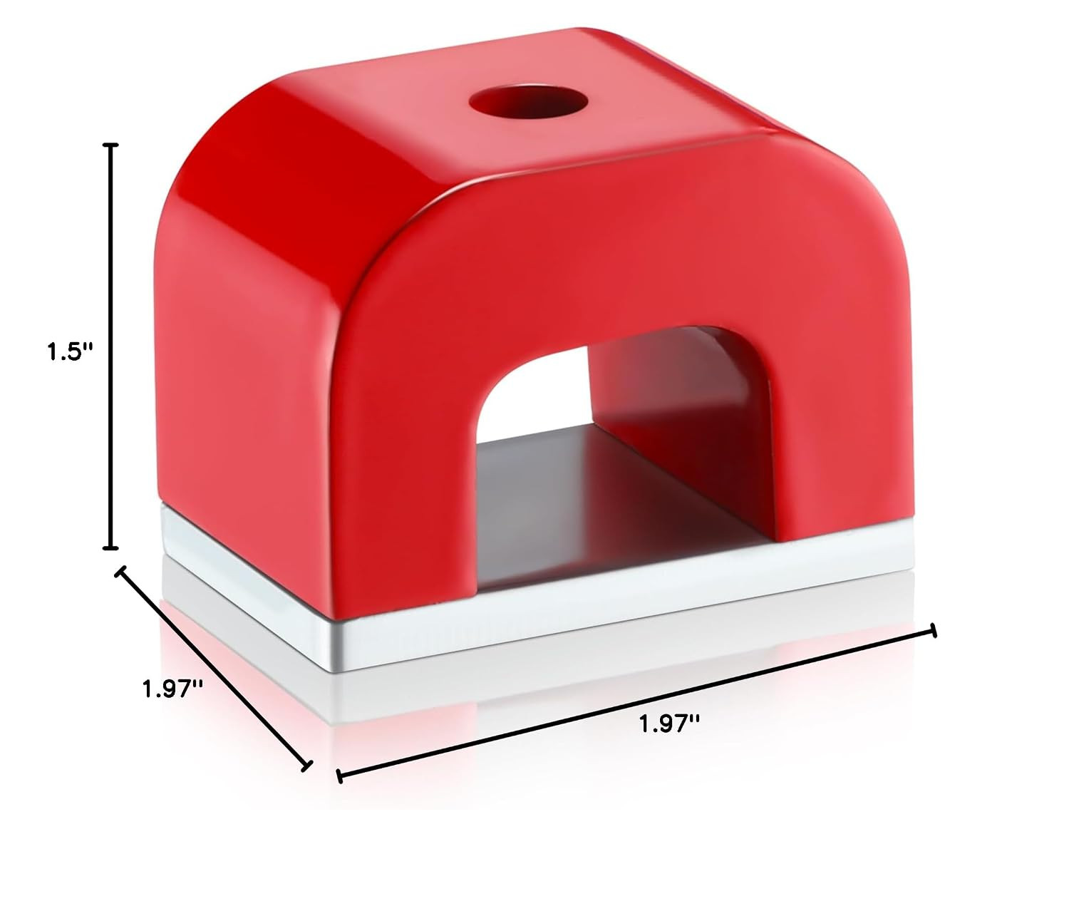 Horseshoe Alnico U Shaped Magnet, 13 Lb Pull, Red, Rectangular, Utility Magnet