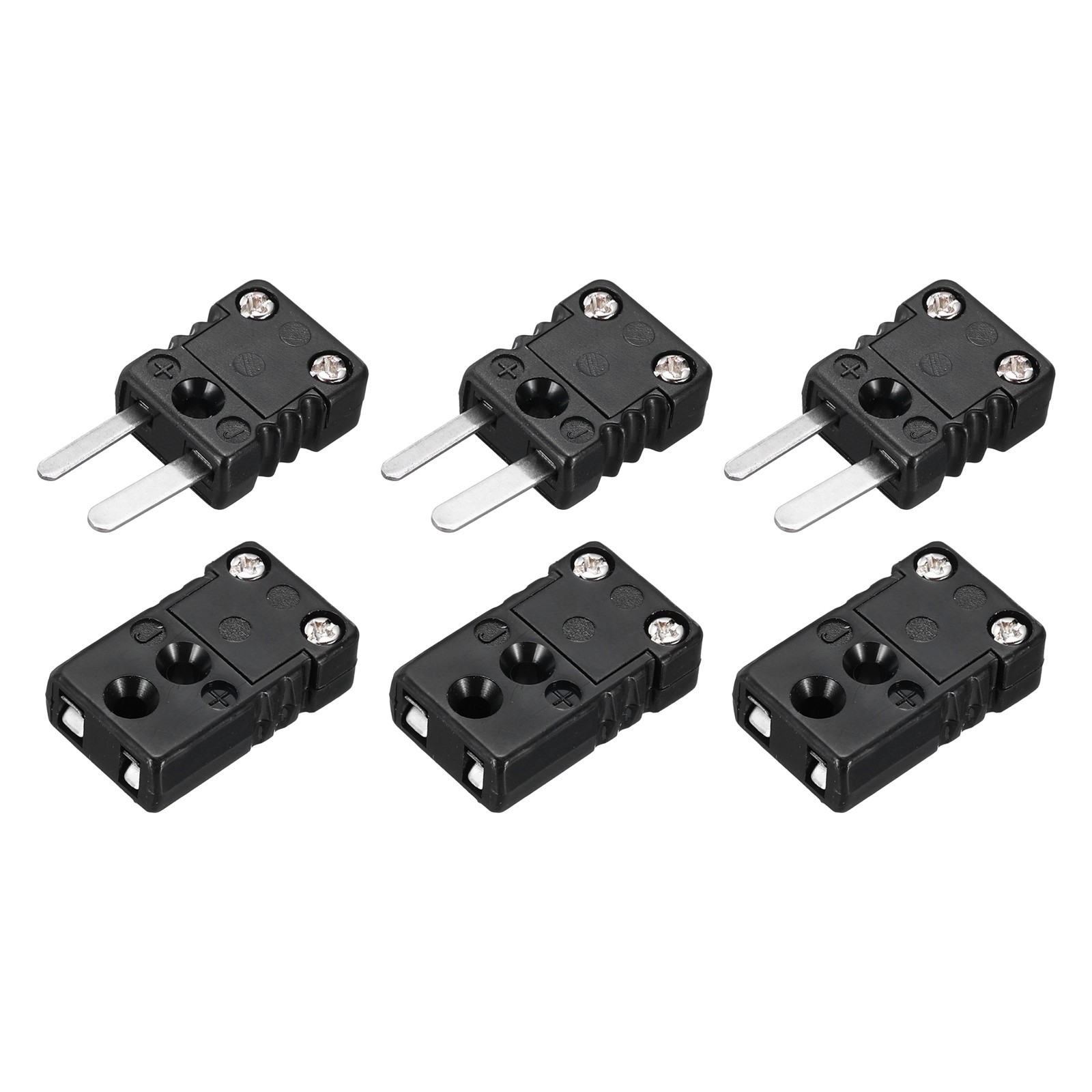 3 x J Type Thermocouple Wire Connector Male Female High Temperature 200°C(392°F)